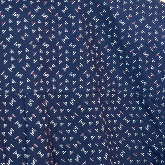 Ben Sherman Navy Blue Geometric Cotton Boy's Large 14/16 Button Down Dress Shirt - Picture 6 of 6